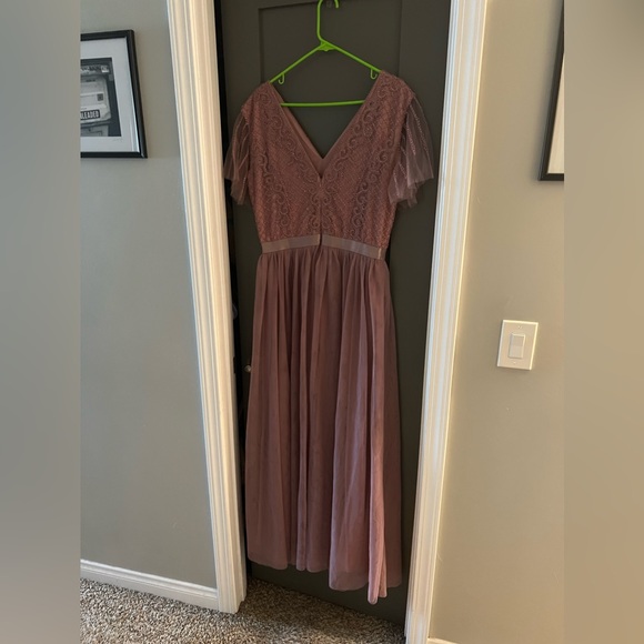 Shein V neck tulle long dress with beading - Picture 7 of 7